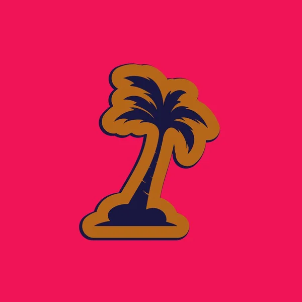 Palm coconut tree logo icon — Stock Vector