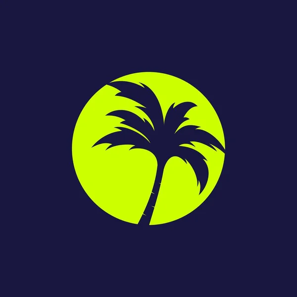 Palm kokosnoot boom logo pictogram — Stockvector
