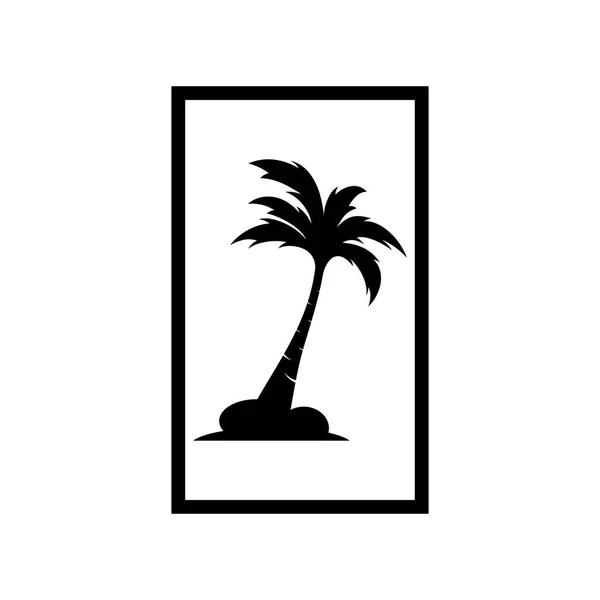 Palma cocco icona logo albero — Vettoriale Stock