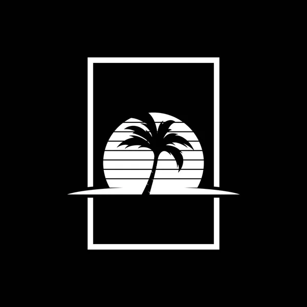 Icône logo cocotier palmier — Image vectorielle