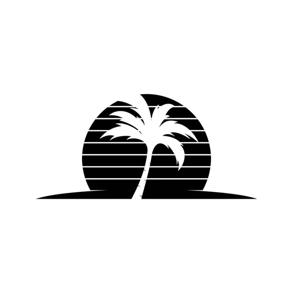 Palm Hindistan cevizi ağacı logo simge — Stok Vektör