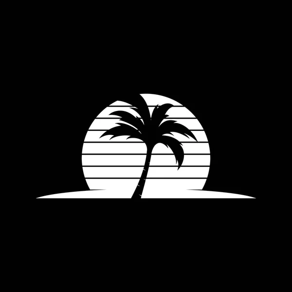 Palmy kokosowe drzewo ikona logo — Wektor stockowy