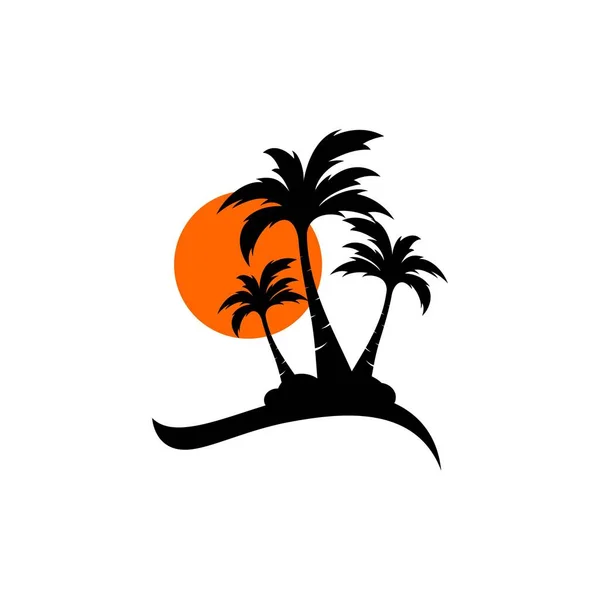 Icono del logotipo de la palmera de coco — Archivo Imágenes Vectoriales