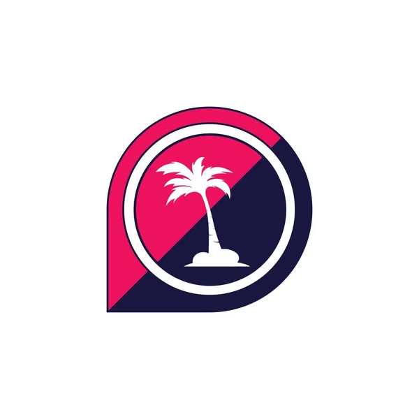 Icono del logotipo de la palmera de coco — Archivo Imágenes Vectoriales