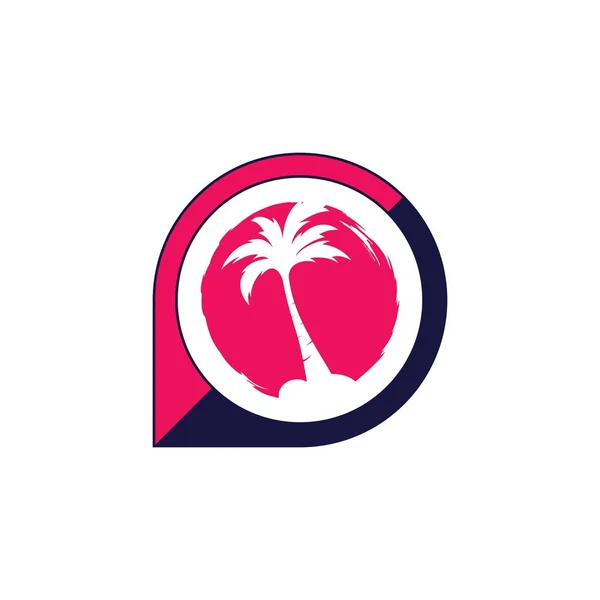 Icono del logotipo de la palmera de coco — Archivo Imágenes Vectoriales