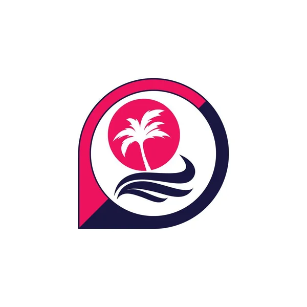 Icono del logotipo de la palmera de coco — Archivo Imágenes Vectoriales