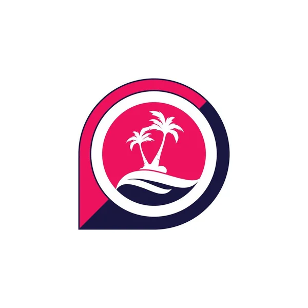 Icono del logotipo de la palmera de coco — Archivo Imágenes Vectoriales