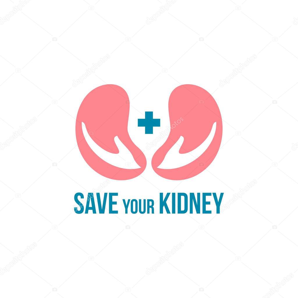 Kidney medical logo design template