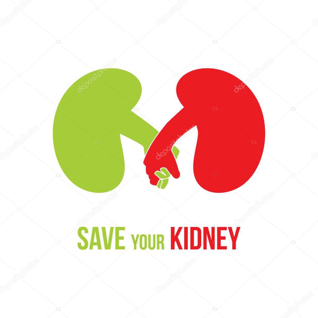 Kidney medical logo design template