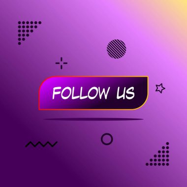 Metin modern tasarım şablonunu takip edin. Mor ve beyaz renkler. Renkli arkaplan