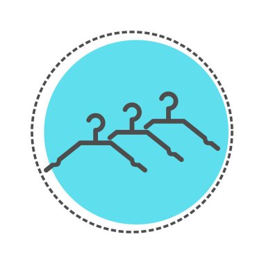 Düz renkli çamaşır ikonları. Mavi ve gri renkler Vektör illüstrasyonu