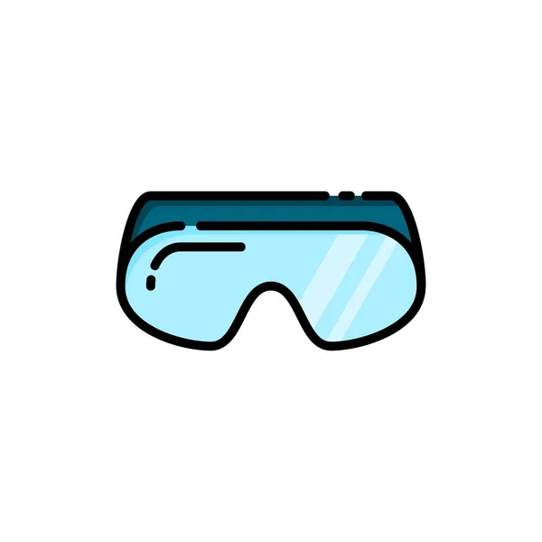 Safety Goggles Fill Outline Icon — Stock Vector