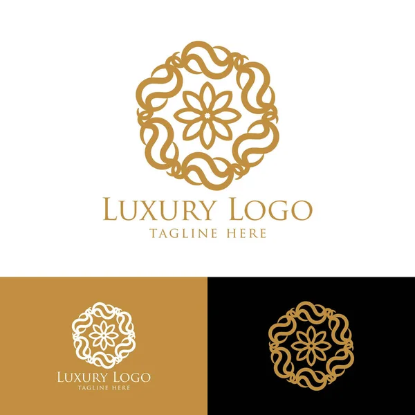 Luksusowy Emblemat Wektorowy Kształcie Koła Eleganckim Klasyczne Elementy Może Być — Wektor stockowy