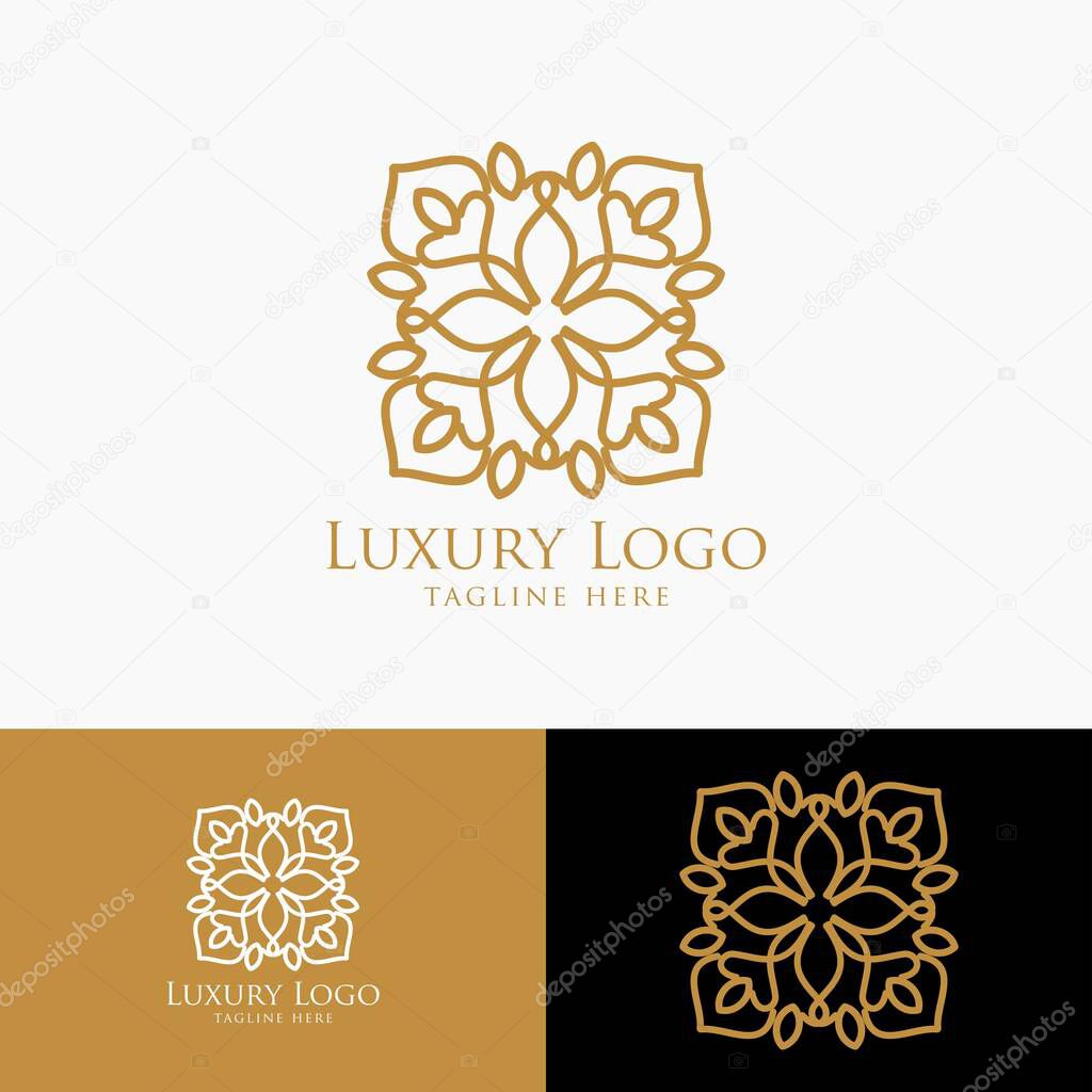 Luxury vector emblem in a circle shape with elegant. Classic elements. Can be used for logo ,invitation, menu, brochure