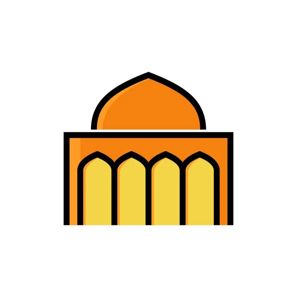 Mosque Fill Outline Icon — Stock Vector