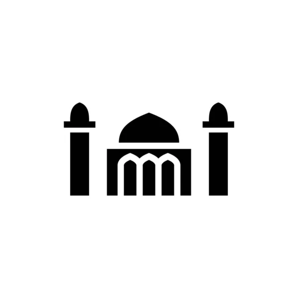 Mosque Glyph Icon Vector — Stock Vector