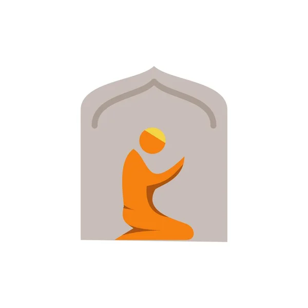 Muslim Prayer Mosque Flat Icon — Stock Vector