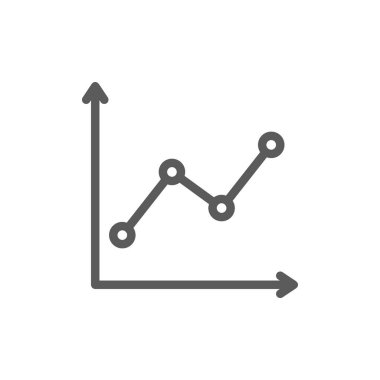 Modaya uygun grafik bar, büyüyen grafik satırı simgesi.