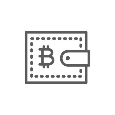 Bitcoin cüzdan, cryptocurrency satırı simgesi.