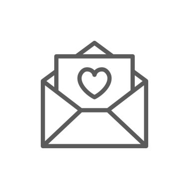 Aşk mektubu kalp, Sevgililer günü satırı simgesi.