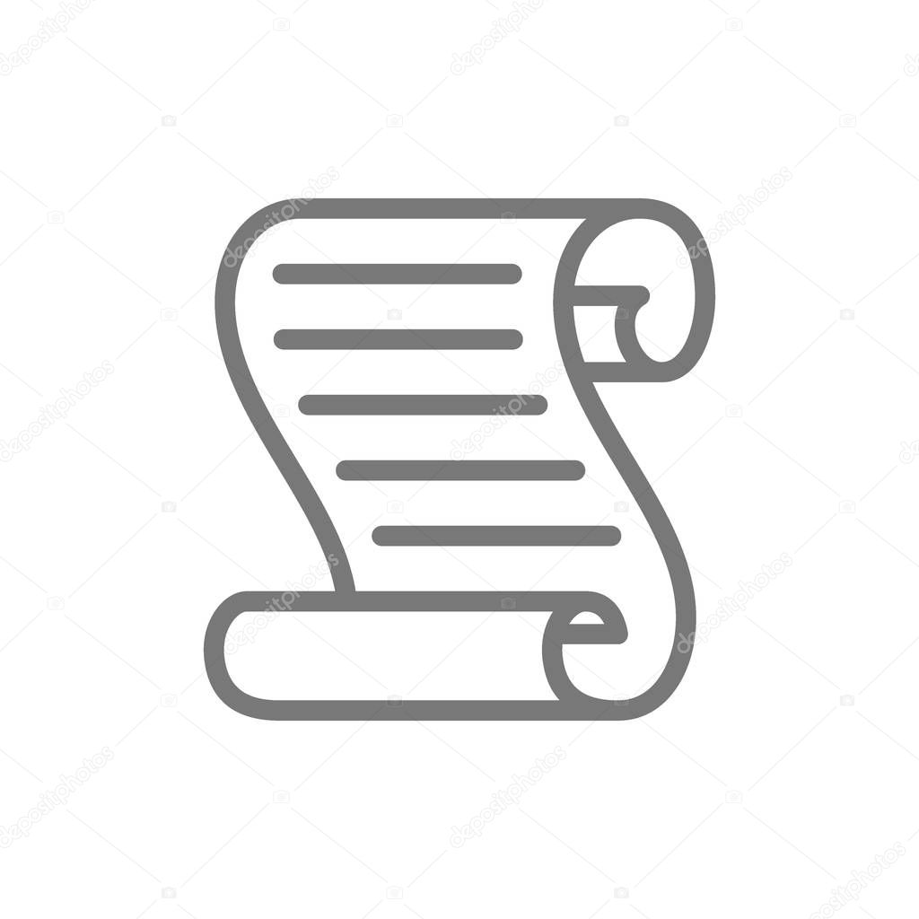 Document scroll line icon.
