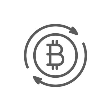Bitcoin para işareti, cryptocurrency Satım satırı simgesi.