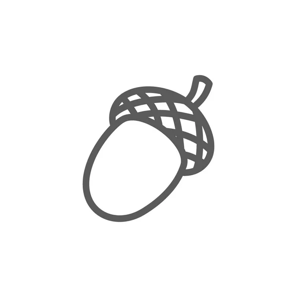 Acorn, vrucht van eiken lijn pictogram. — Stockvector