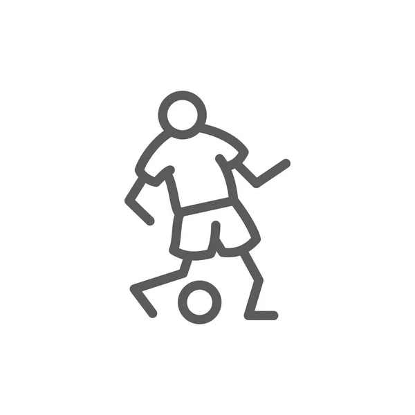 Jogador de futebol passa ícone de linha de bola . — Vetor de Stock