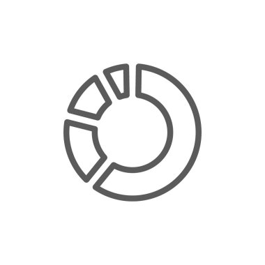 Daire yüzde diyagramı satırı simgesi.