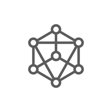 Blockchain teknoloji, blok zinciri, cryptocurrency, bitcoin, dijital anahtar satırı simgesi.