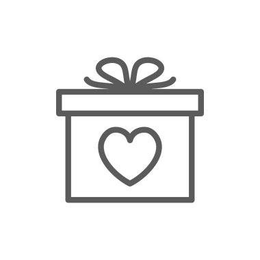 Hediye kalp, Sevgililer günü satırı simgesi.