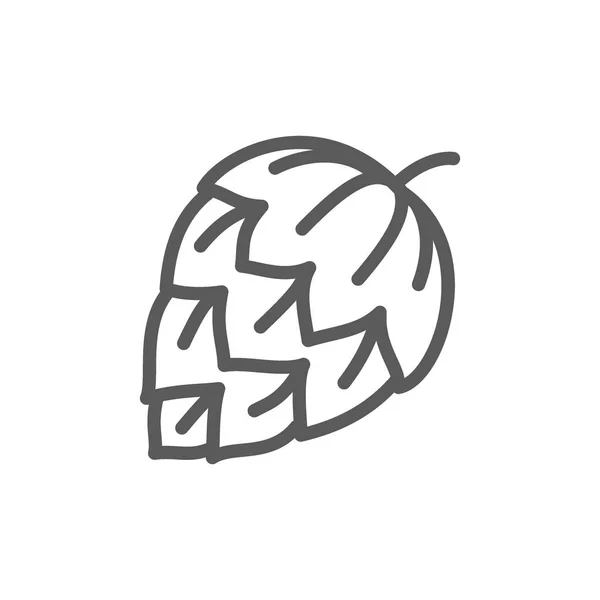 Icône de ligne de cône de houblon . — Image vectorielle