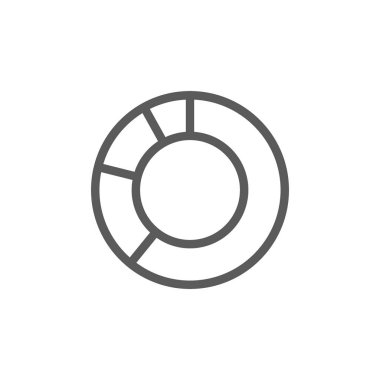 Daire grafiği satırı simgesi. Beyaz arka plan üzerinde izole