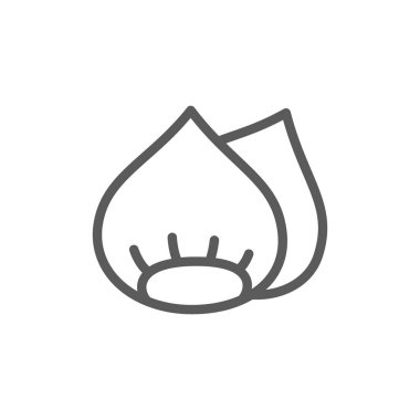 Fındık fındık satırı simgesi. Beyaz arka plan üzerinde izole