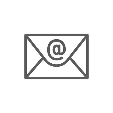 E-posta, Internet iletisi satırı simgesi. Beyaz arka plan üzerinde izole