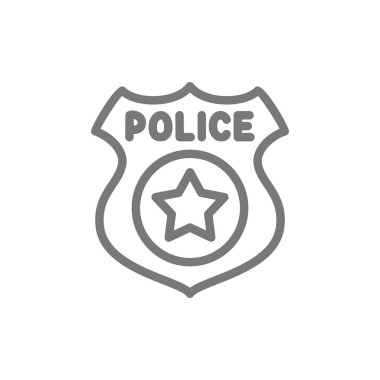 Polis rozeti satırı simgesi. Beyaz arka plan üzerinde izole