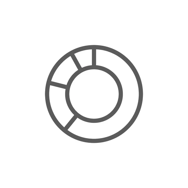 Icono de línea de gráfico circular. Aislado sobre fondo blanco — Vector de stock