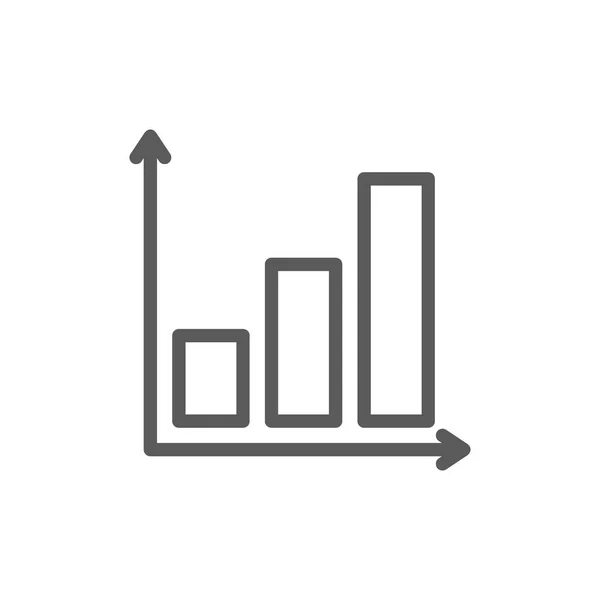 Grafikon a növekvő diagram sor ikon. Elszigetelt fehér background — Stock Vector