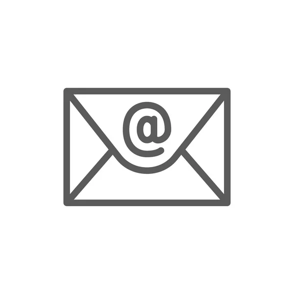 Email, icône de ligne de message Internet. Isolé sur fond blanc — Image vectorielle