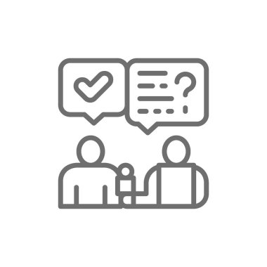 Mikrofon, seçmenlerin, röportaj satırı simgesi sosyal Anketi ile muhabir.