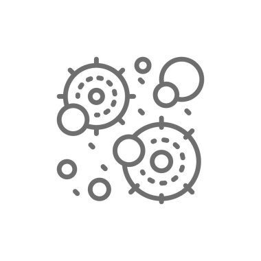 Virüs enfeksiyonu, mikrop, bakteri satırı simgesi.