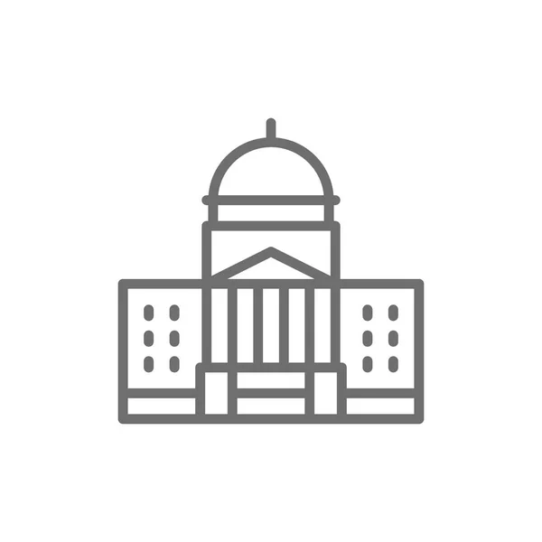 Vector White House Icône Ligne Palais Justice Illustration Symboles Signes — Image vectorielle