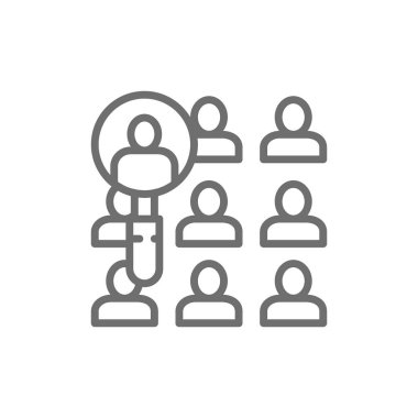 Büyüteç, aday arama satırı simgesi altında kişi.