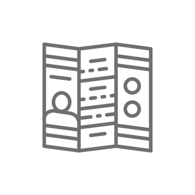 Kitapçık, broşür, baskı reklam satırı simgesi.