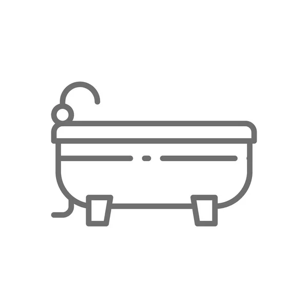 Икона ванны, линии ванны . — стоковый вектор