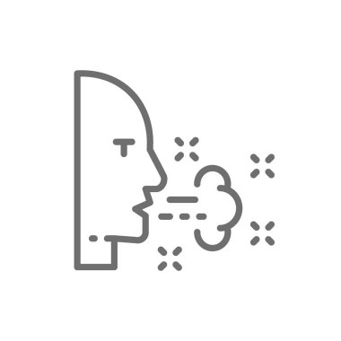 Solunum problemleri, öksürük, alerji satırı simgesi.