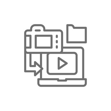 Dizüstü bilgisayar, sinema şeridi satırı simgesi film kaydetme.