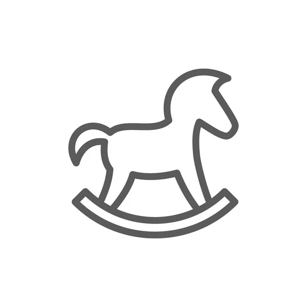 Rocking horse line icon. — Stock Vector