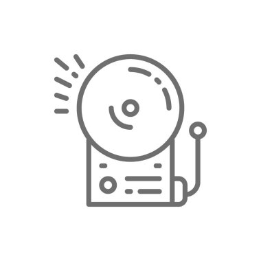 Yangın alarm, okul zili satırı simgesi.