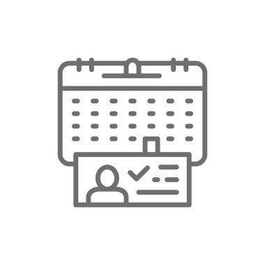 Cumhurbaşkanlığı seçim günü, oy için uyarı mektubu satırı simgesi oylama.